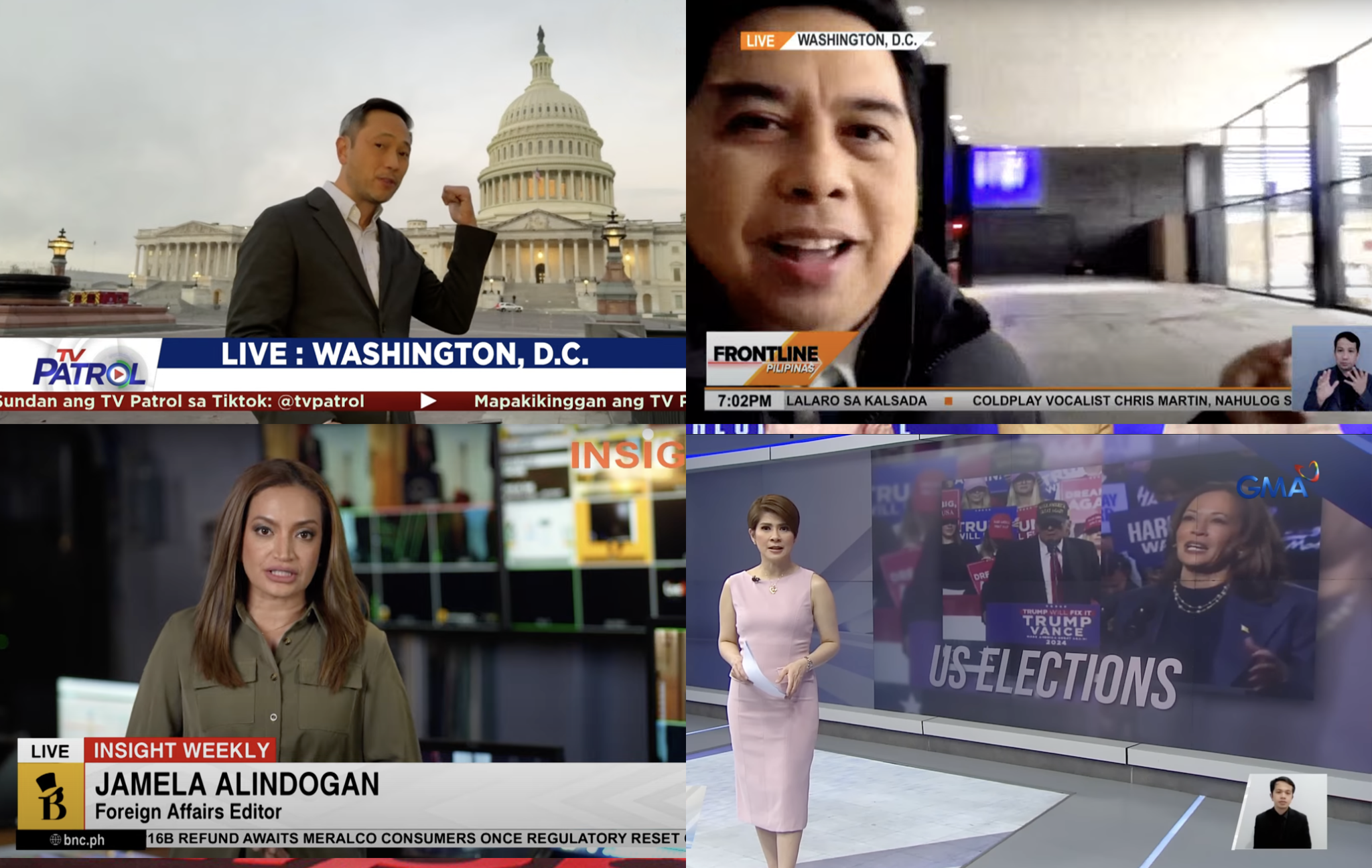 Philippine TV networks report on the 2024 U.S. elections